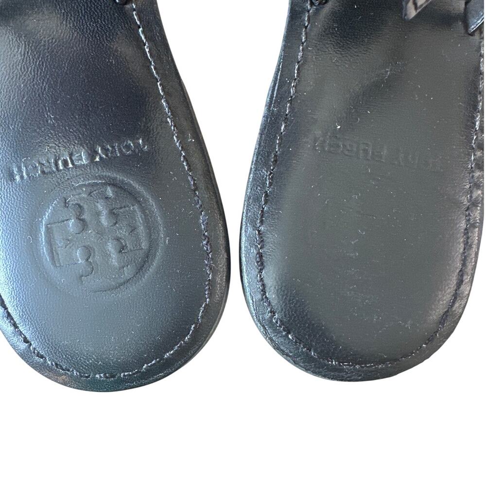 Tory Burch Ali Black Logo Sandals 8.5 - Picture 5 of 10